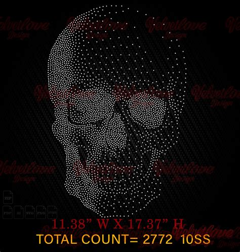 Download Free Skull Rhinestone Template | SVG | PNG | DXF | EPS Files For Crafts