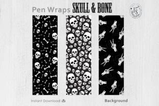 Download Free Skull and Bone Pen Wraps PNG File Set Files For Crafts