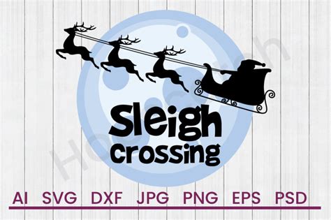 Download Free Sleigh Crossing SVG Cut File DXF Files