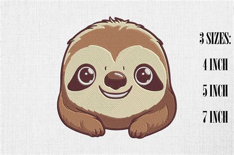Download Free Sloth Embroidery Design Files Free PSD Mockups