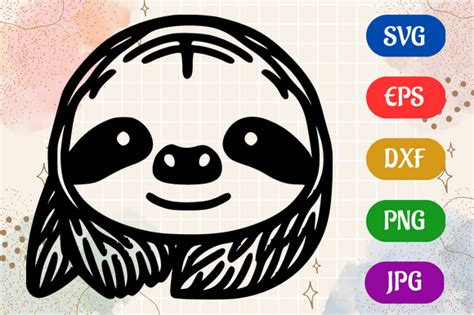 Download Free Sloth Embroidery Design Silhouette DXF Files