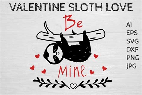 Download Free Sloth Love Valentine Svg Design DXF Files