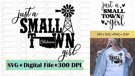 Download Free Small Town Oklahoma Girl SVG Cut File Files DXF Files