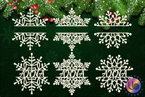 Download Free Snowflake Monogram Creativefabrica DXF Files