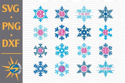 Download Free Snowflake Monogram SVG, PNG, DXF Digital Files Include Creativefabrica DXF Files