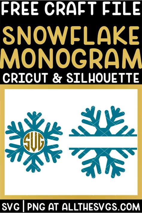 Download Free Snowflake Monogram SVG, PNG, DXF Digital Files Include Files