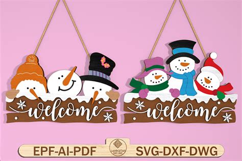 Download Free Snowflake Welcome Sign, Cut file Cut Images