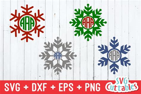 Download Free Snowflake monogram frames, Christmas SVG Files