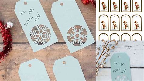 Download Free Snowy Abstract Christmas Tree Printable Gift Tags Files