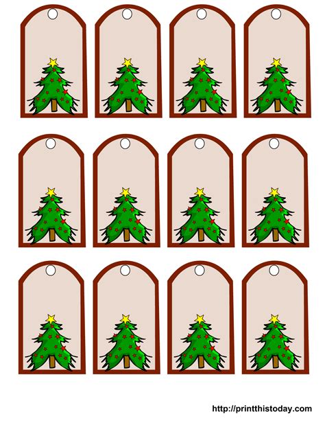 Download Free Snowy Abstract Christmas Tree Printable Gift Tags Printable