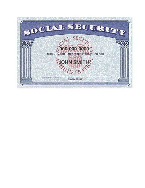 Free Social Security Card Template Photoshop