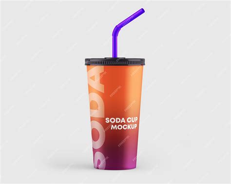 Download Free Soda Cup With Straw PSD Generator