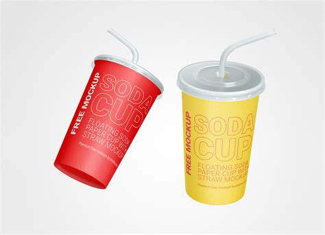 Download Free Soda Cup With Straw PSD Object Mockups PSD Files
