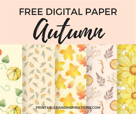 Download Free Soft Autumn Digital Papers Printable