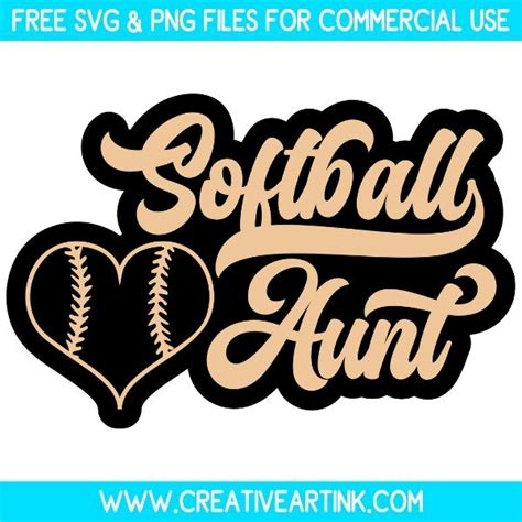 Download Free Softball Aunt SVG Cut File For Crafts