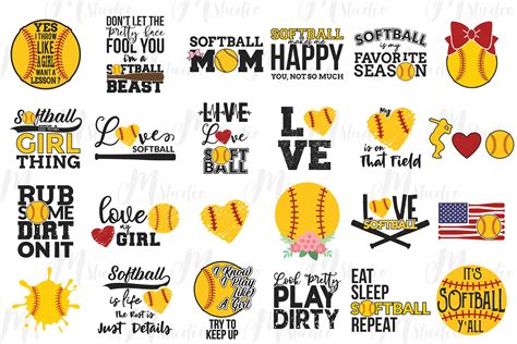 Download Free Softball Bundle SVG Cut Files Files