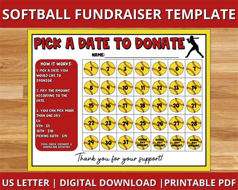 Free Softball Calendar Fundraiser