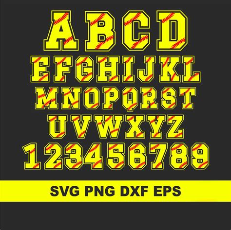 Download Free Softball Font SVG Cut File Easy Edite