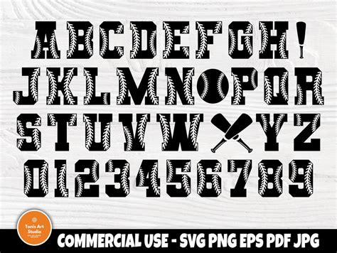 Download Free Softball Font SVG Cut File Files