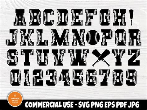 Download Free Softball Font SVG Cut File Files DXF Files