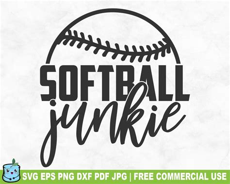 Download Free Softball Junkie SVG Cut File For Crafts