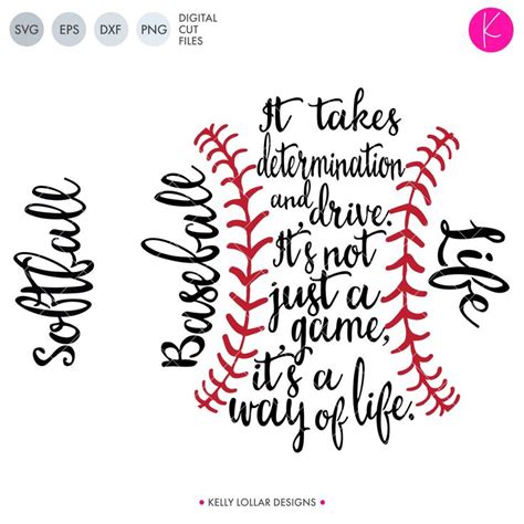 Download Free Softball Life Cut Design Commercial Use