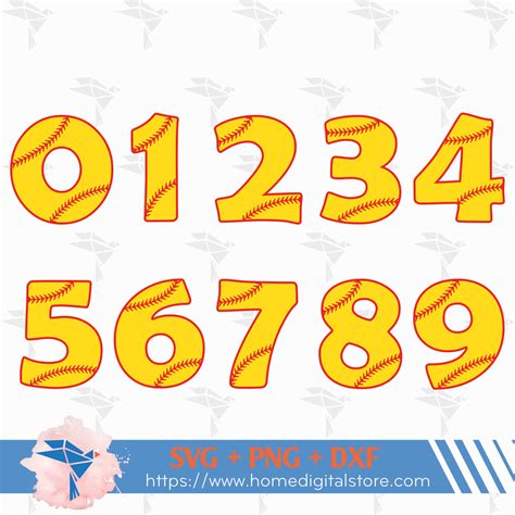 Download Free Softball Numbers SVG, PNG, DXF Digital Files Include DXF Files