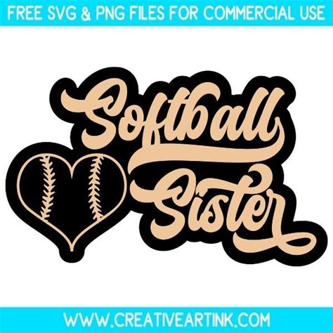 Download Free Softball Sister SVG Cut File For Crafts