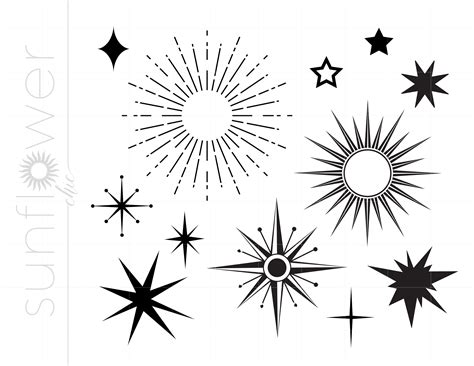 Download Free Sparkle Starburst Svg Design Files DXF Files