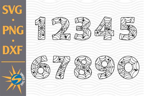 Download Free Spider Numbers SVG, PNG, DXF Digital Files Include Creativefabrica DXF Files