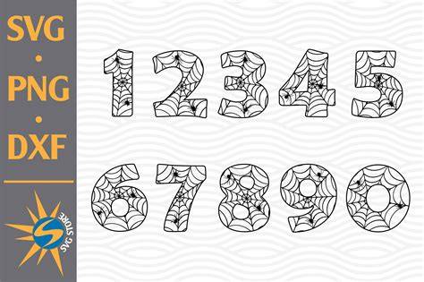 Download Free Spider Numbers SVG, PNG, DXF Digital Files Include For Silhouette