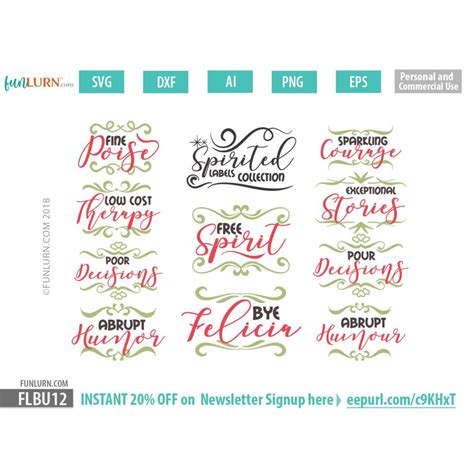 Download Free Spirited Labels Collection Files DXF Files