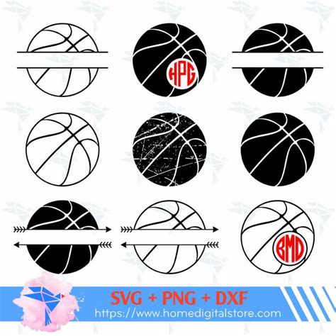 Download Free Split Basketball SVG, PNG, DXF Digital Files Include Silhouette DXF Files