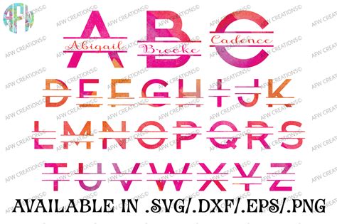 Download Free Split Block Letters - SVG, DXF, EPS Cut Files Cut Images