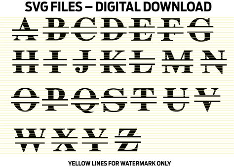 Download Free Split Block Letters - SVG, DXF, EPS Cut Files DXF Files