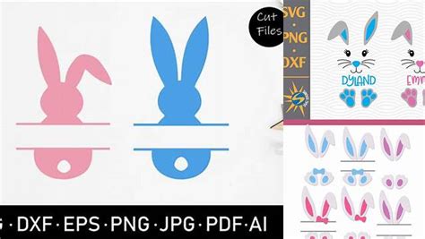Download Free Split Easter Bunny designs For Crafts