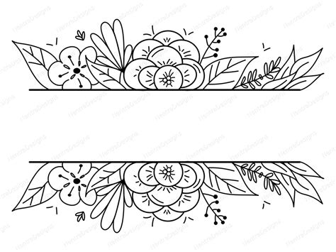 Download Free Split Floral Border SVG Commercial Use DXF Files