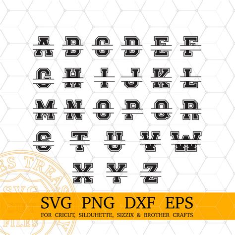 Download Free Split Letters - SVG, DXF, EPS Digital Cut Files For Crafts