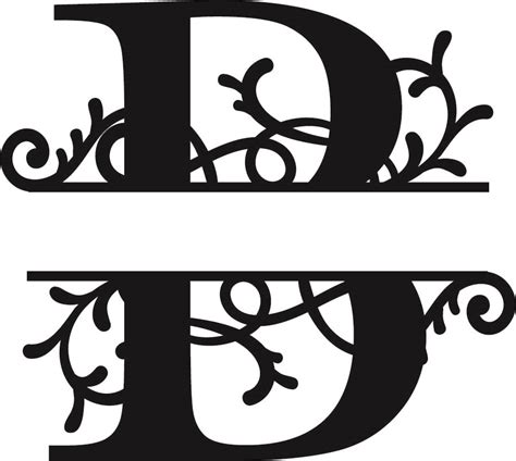 Download Free Split Monogram Embroidery design Letter B DXF Files