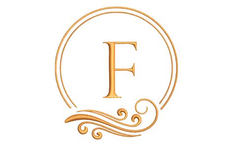 Download Free Split Monogram Embroidery design Letter F Commercial Use