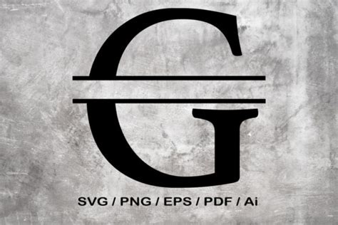 Download Free Split Monogram Embroidery design Letter G For Crafts