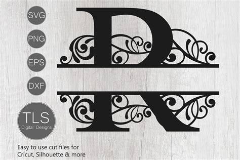 Download Free Split Monogram Embroidery design Letter R For Cricut