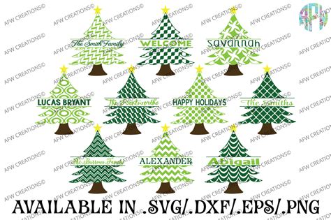 Download Free Split Pattern Christmas Trees - SVG, DXF, EPS Cit Files For Cricut