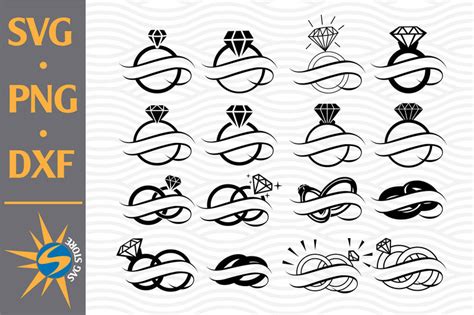 Download Free Split Ring Wedding SVG, PNG, DXF Digital Files Include DXF Files