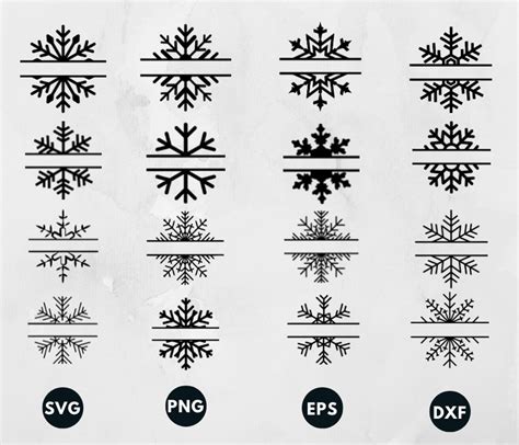 Download Free Split Snowflake Monogram Bundle for Cricut Machine