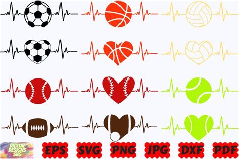 Download Free Sports Heartbeat | Embroidery Commercial Use For Crafts