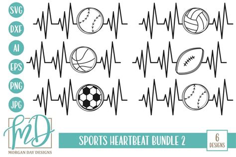 Download Free Sports Heartbeat SVG Bundle DXF Files