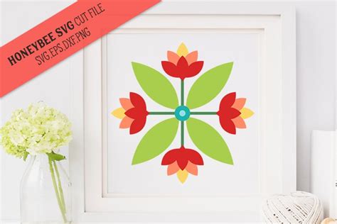 Download Free Spring Bloom Barn Quilt SVG Cut File Printable