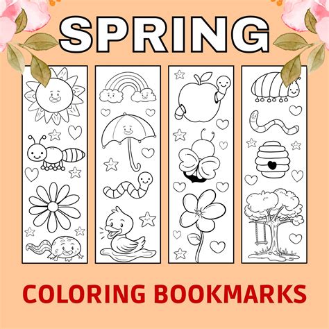 Free Spring Bookmarks To Color Printable