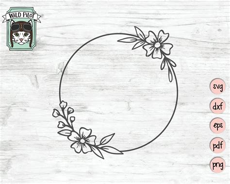 Download Free Spring Flower Frame - SVG File, DXF File Creativefabrica DXF Files